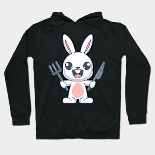 Cute bunny getting ready to eat Hoodie